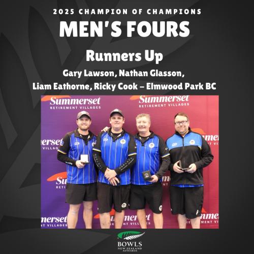 BNZ champion of champions fours runner up